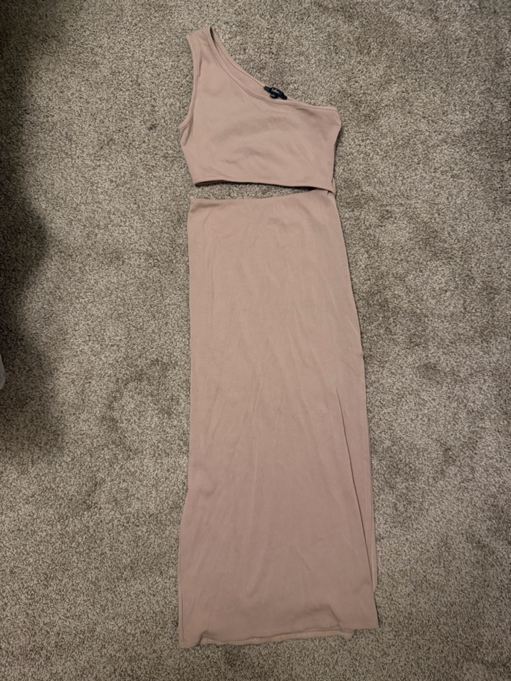Lulus One-Shoulder Cut Out Maxi Dress in Mauve